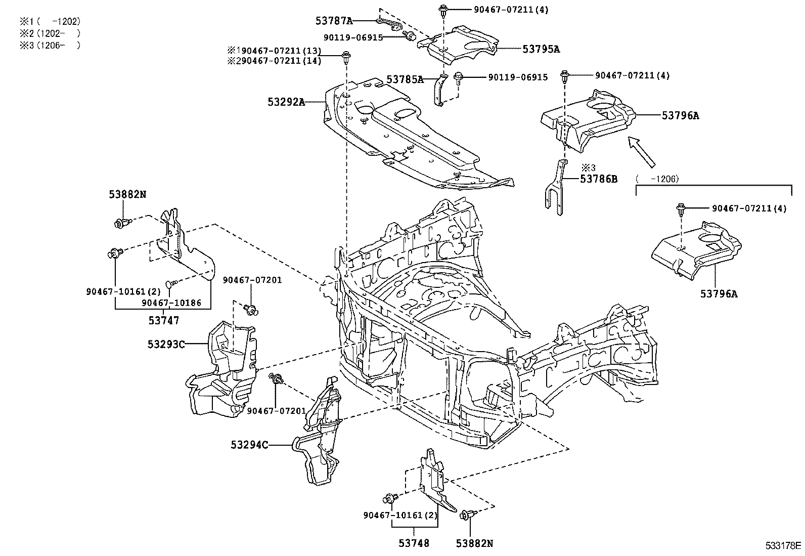 53804-60070 BRACKET, FRONT BUMPER SIDE MOUNTING, LH product image