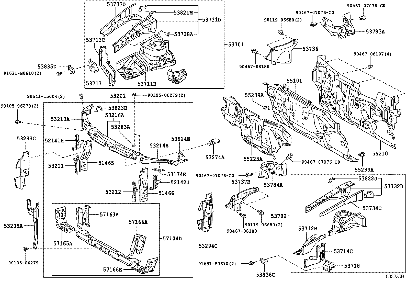 53729-06040 BRACKET, FENDER APRON, RH product image