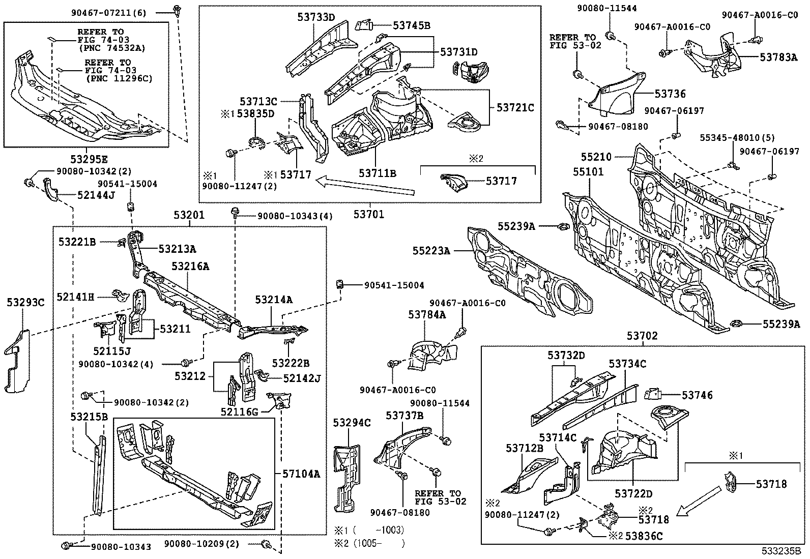 52142-07010 ARM, FRONT BUMPER, UPPER LH product image