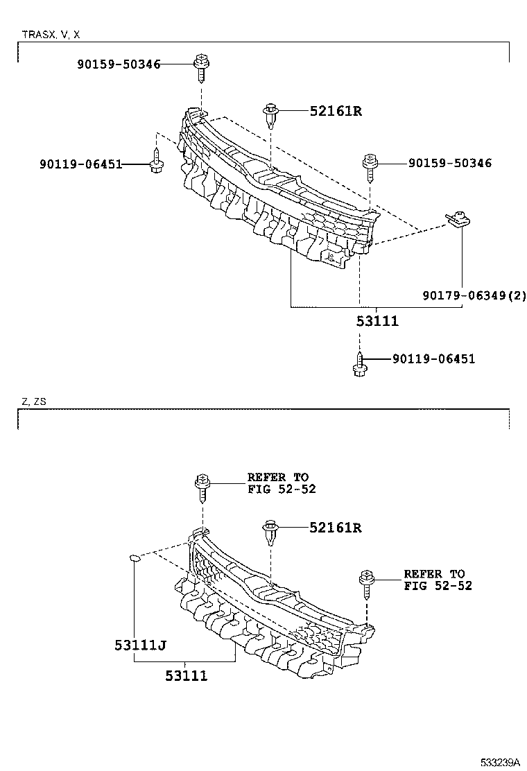 53111-28650 GRILLE, RADIATOR product image