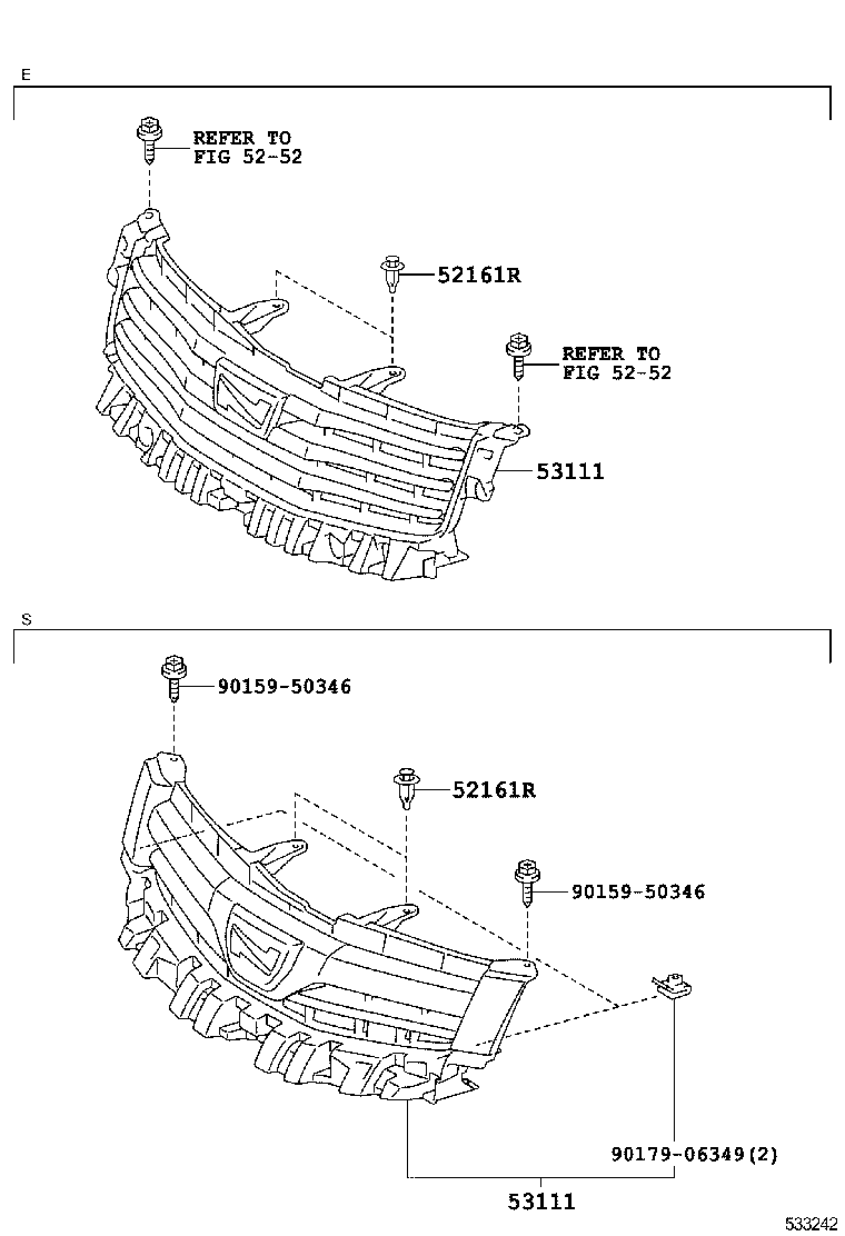 53101-28530 GRILLE, RADIATOR product image