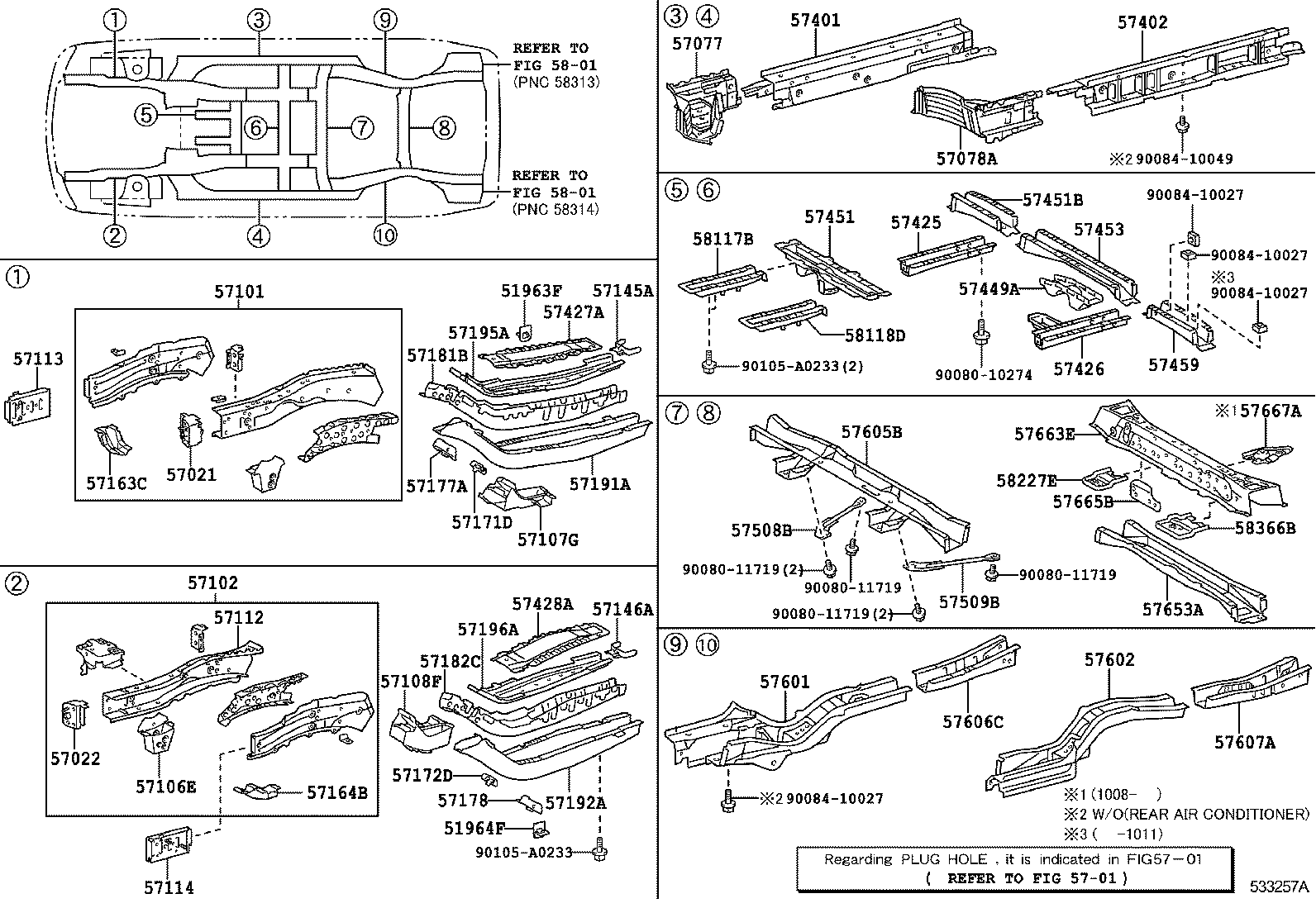 57077-0E040 BOX SUB-ASSY, TORQUE, FRONT RH product image