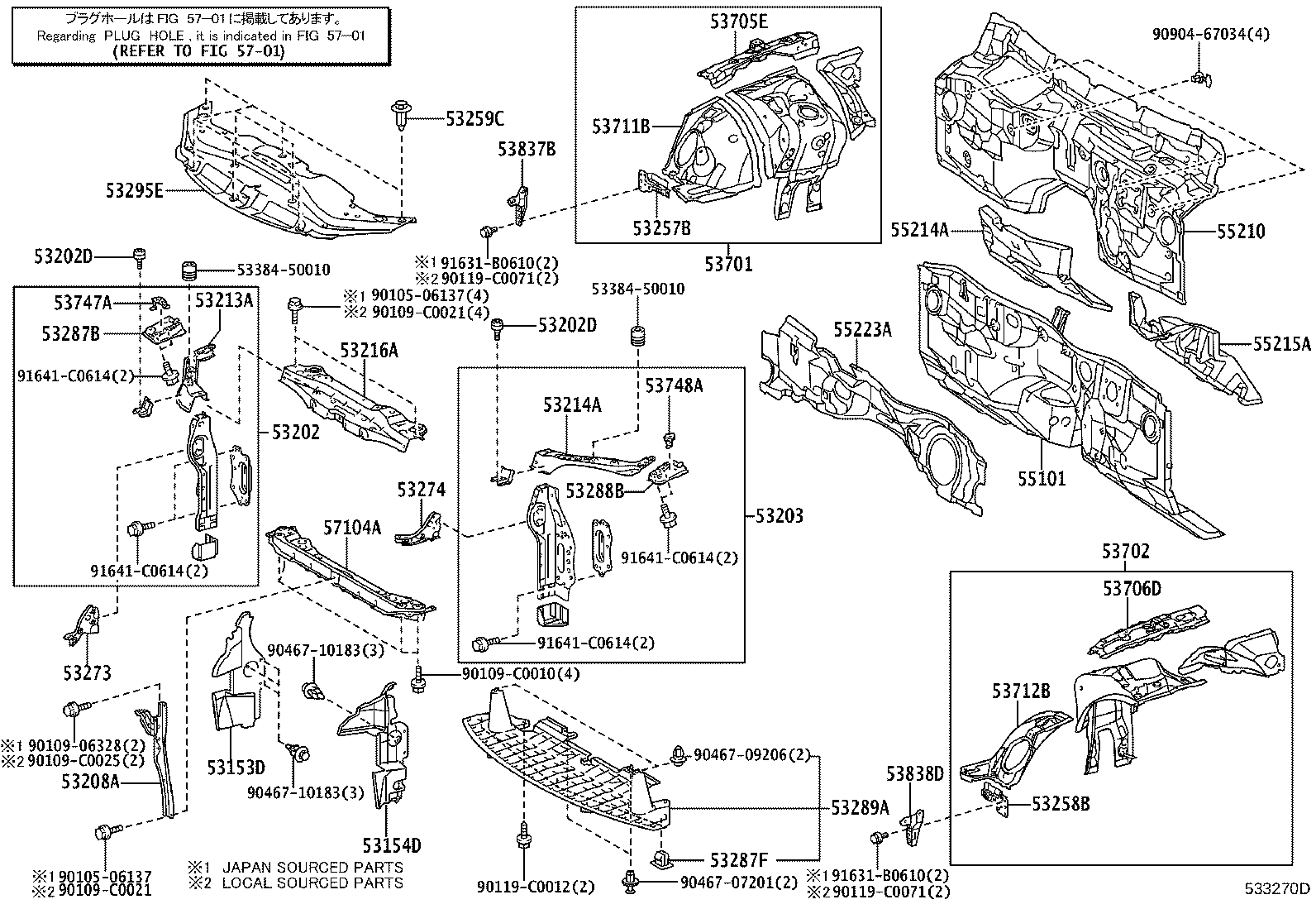 53153-0P021 GUIDE, RADIATOR GRILLE SIDE AIR, RH product image