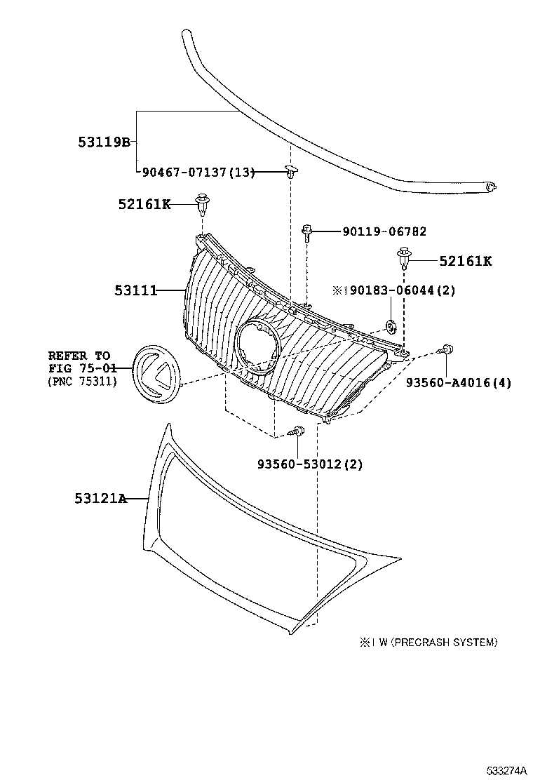 53111-53160 GRILLE, RADIATOR product image