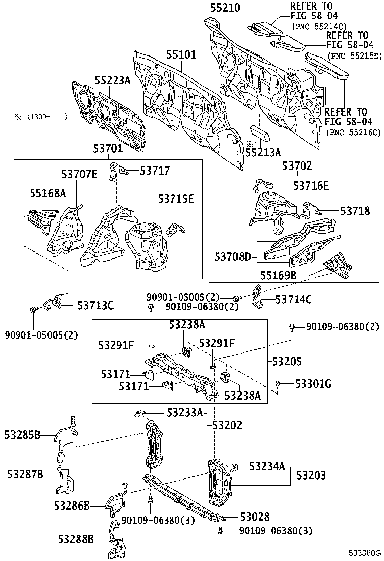 16593-21070 GUIDE, RADIATOR AIR, NO.1 RH product image