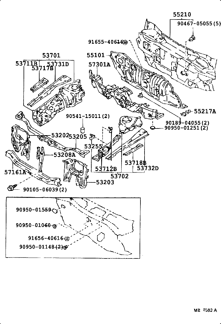 53702-01020 APRON SUB-ASSY, FRONT FENDER, LH product image