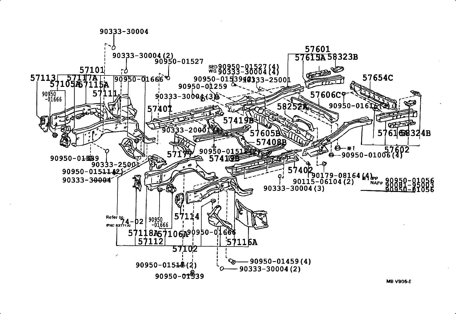 57106-33011 PLATE SUB-ASSY, FRONT SIDE MEMBER, LH product image