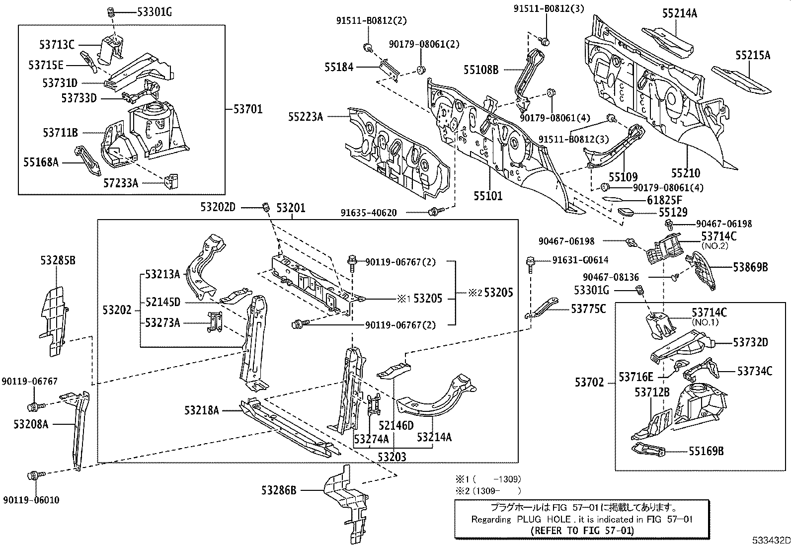 53208-52090 SUPPORT SUB-ASSY, HOOD LOCK product image