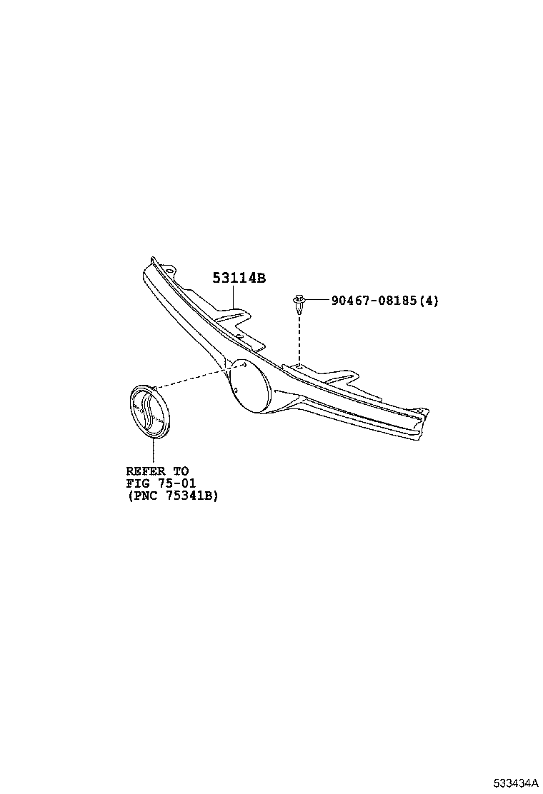 53114-52010 GRILLE, RADIATOR, UPPER product image
