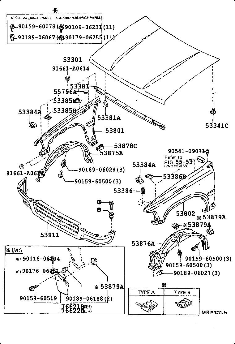 53381-04010 SEAL, HOOD TO RADIATOR SUPPORT product image