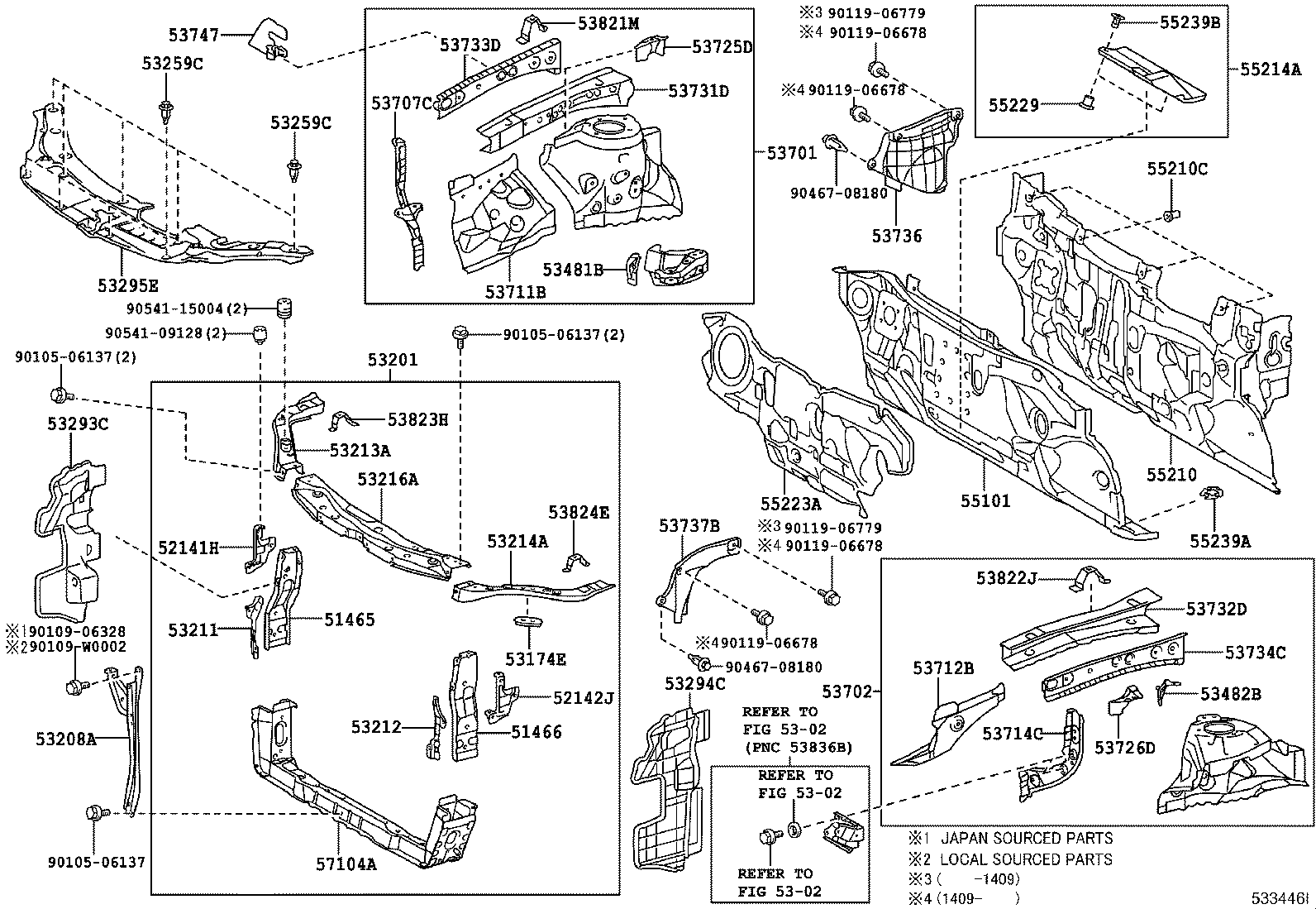 53208-33050 SUPPORT SUB-ASSY, HOOD LOCK product image