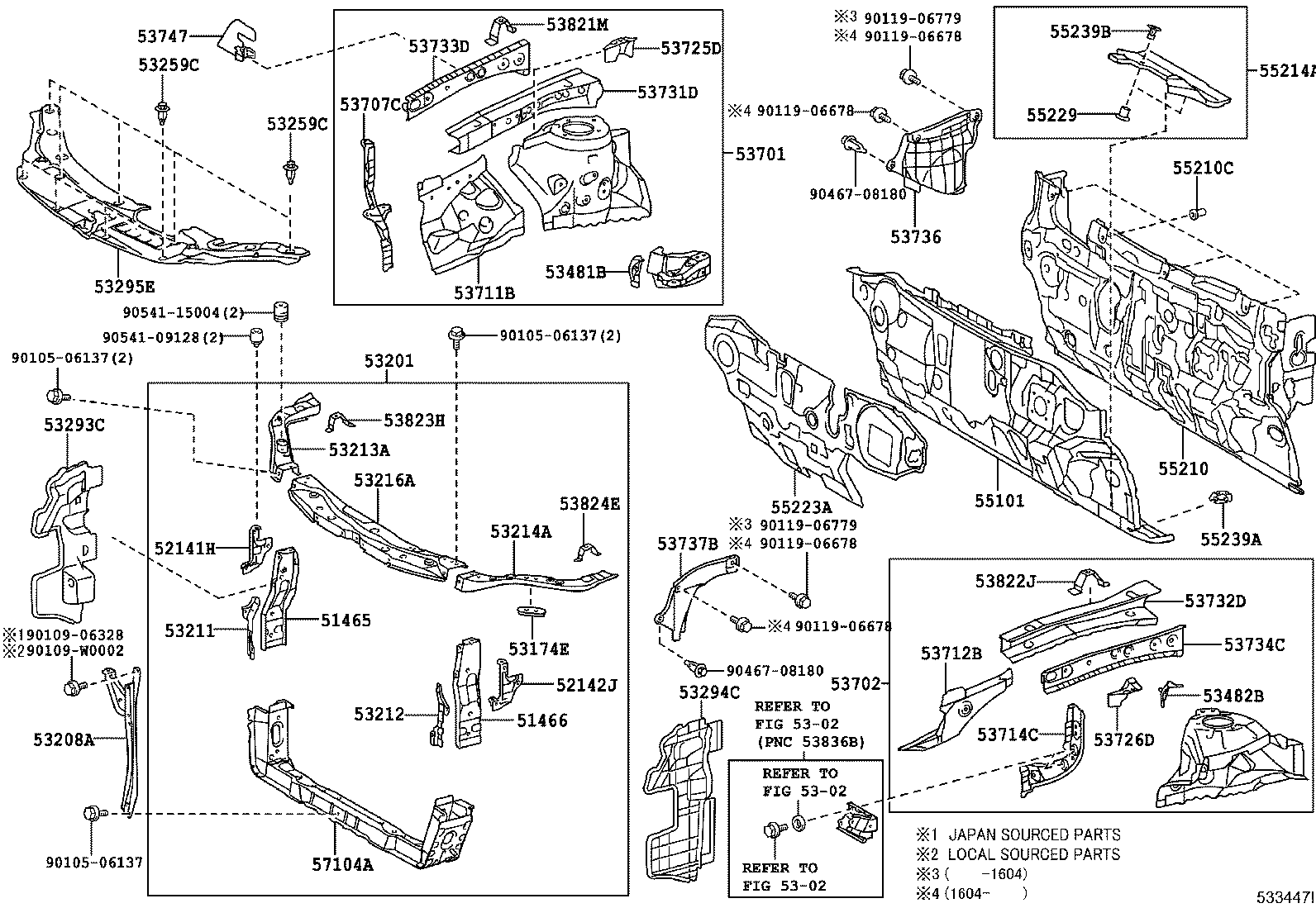 53208-33050 SUPPORT SUB-ASSY, HOOD LOCK product image
