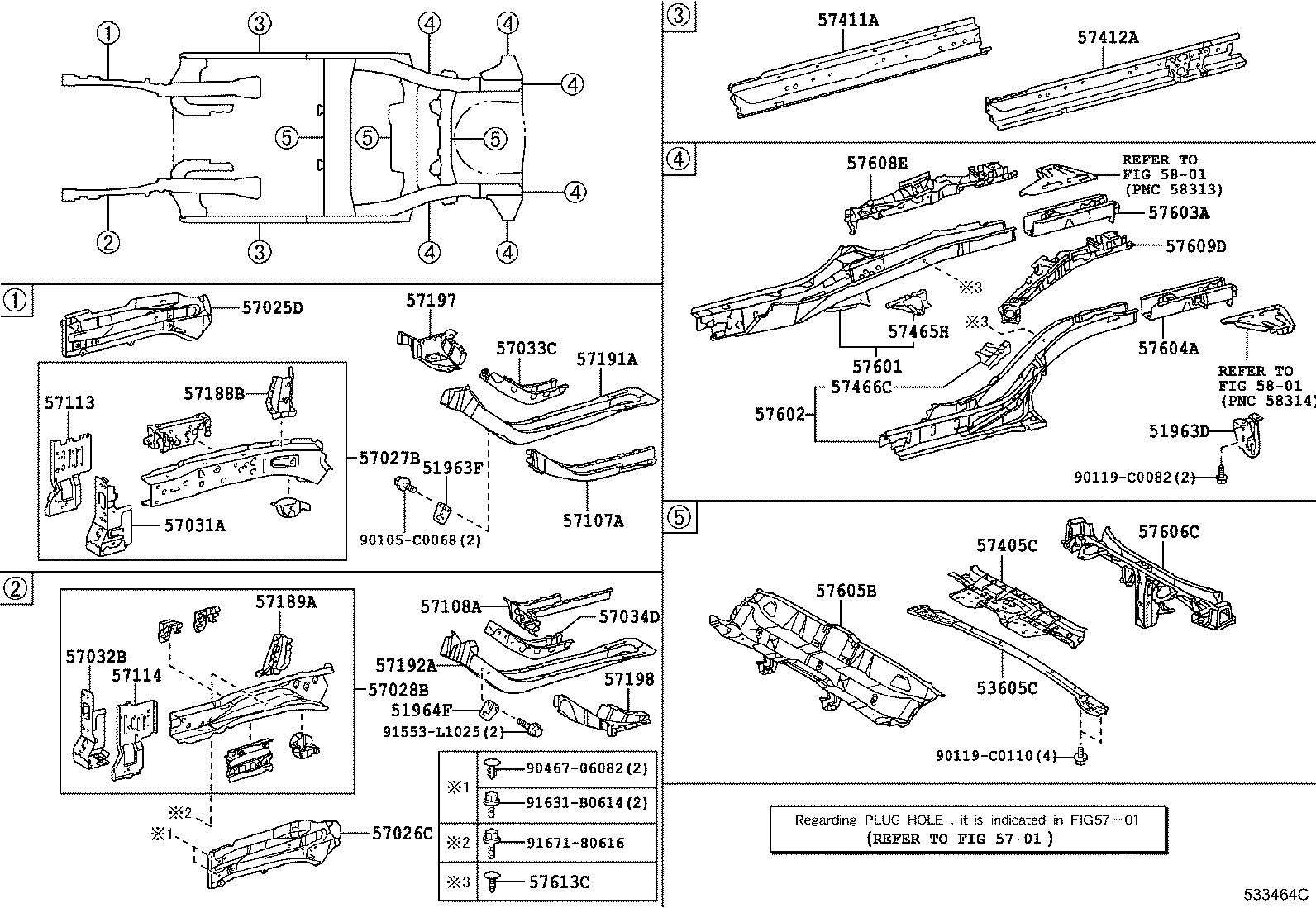 57031-02030 REINFORCE SUB-ASSY, FRONT SIDE MEMBER, NO.2 RH product image
