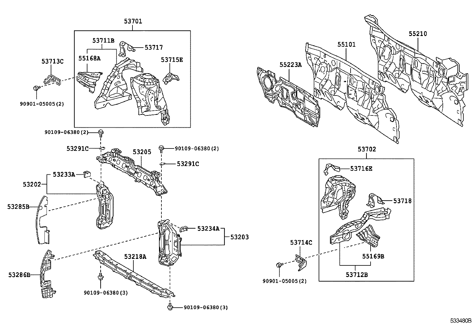53028-52070 SUPPORT, RADIATOR, LOWER product image