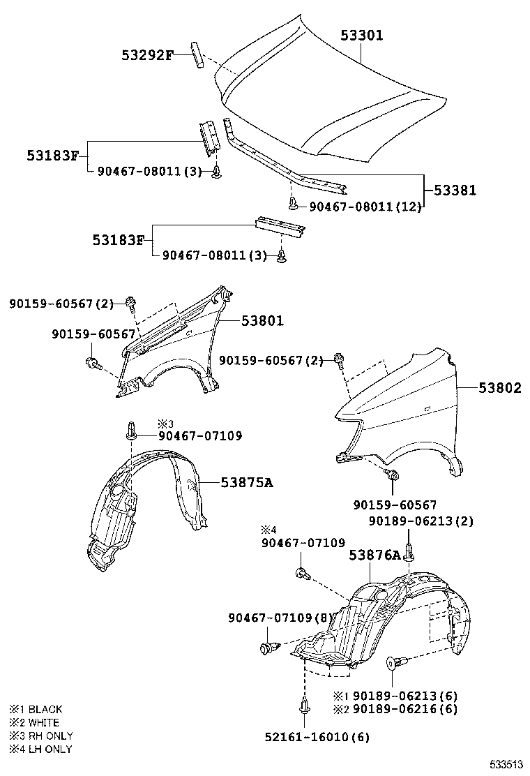53381-28020 SEAL, HOOD TO RADIATOR SUPPORT product image