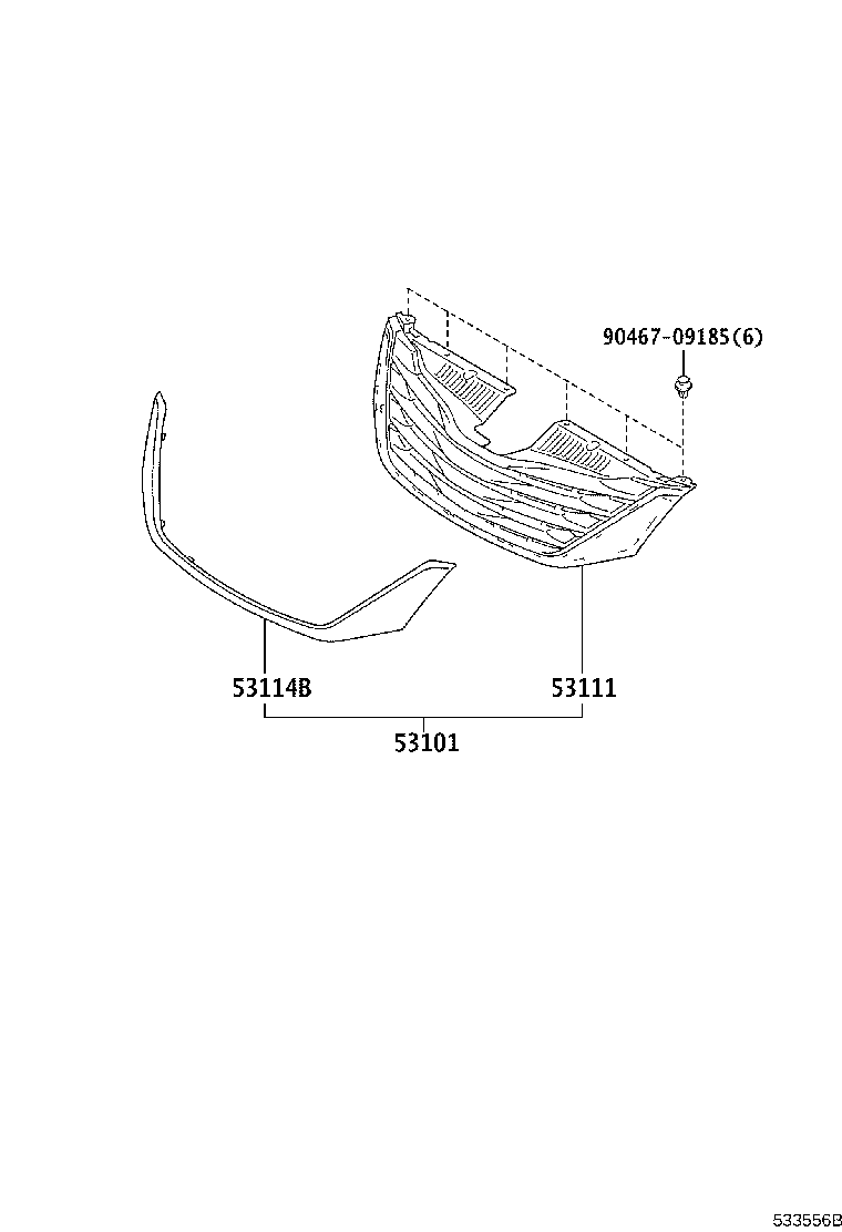 53111-08051 GRILLE, RADIATOR product image