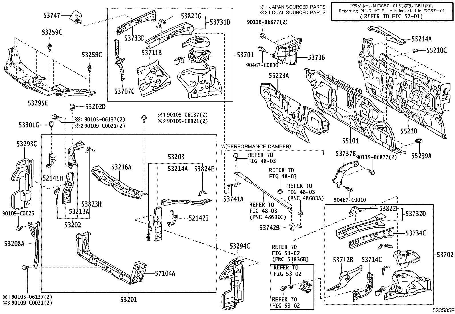 53208-06100 SUPPORT SUB-ASSY, HOOD LOCK product image