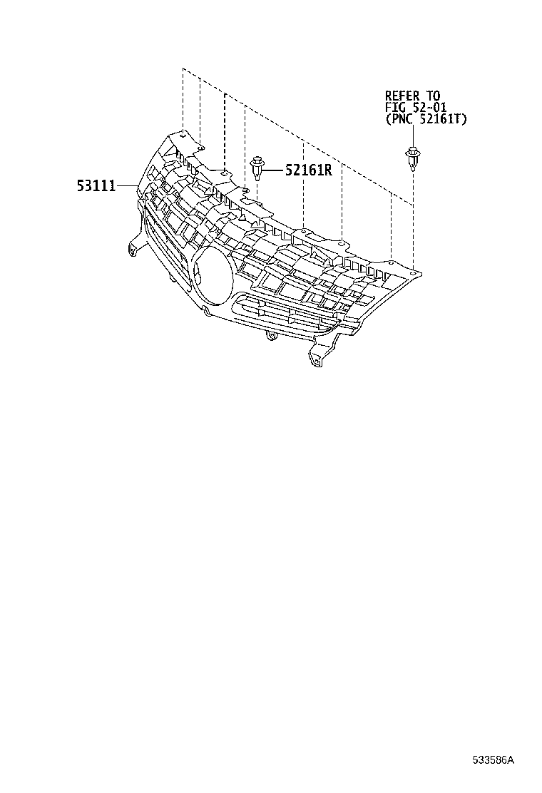 53111-47040 GRILLE, RADIATOR product image