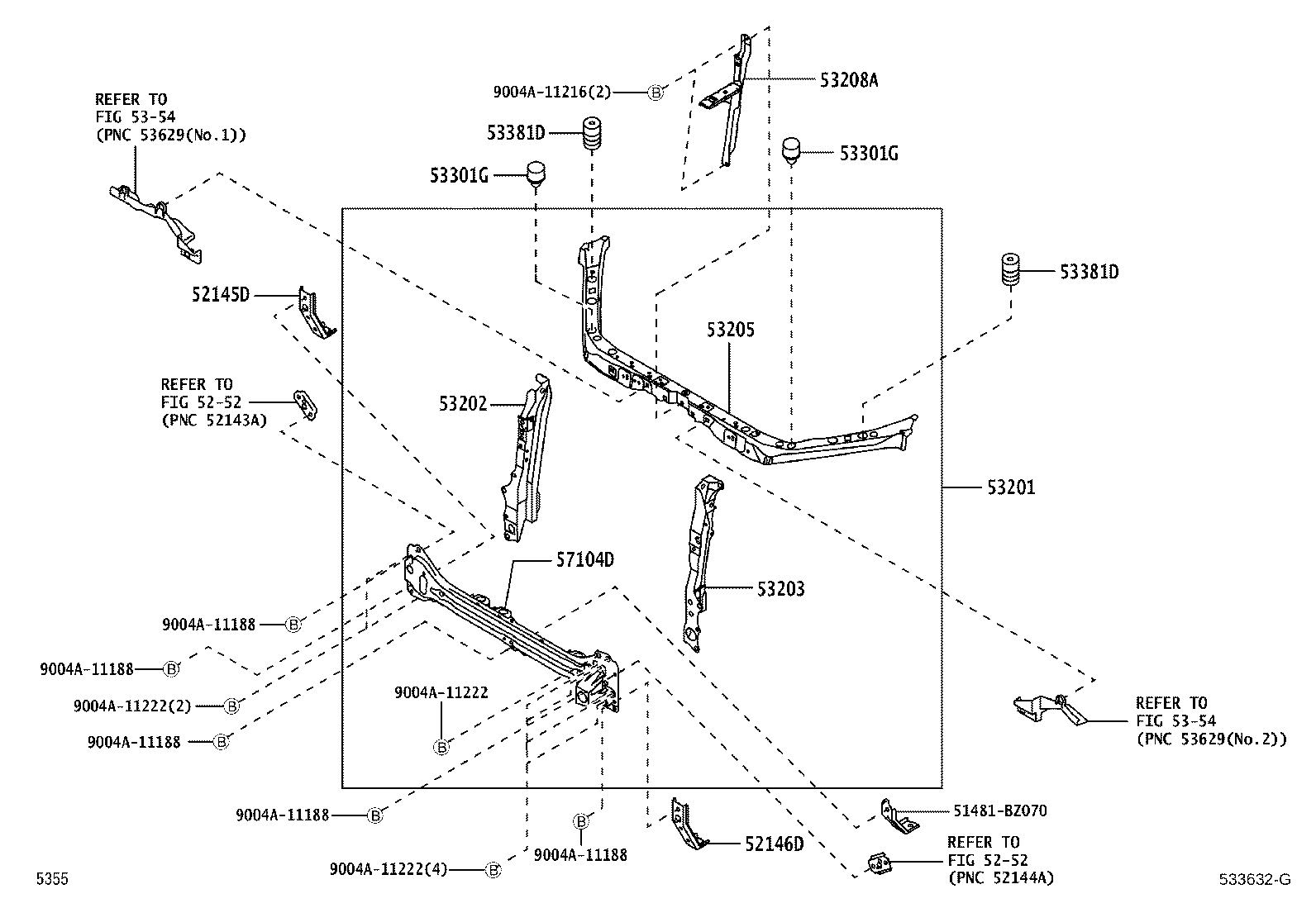 53208-BZ110 SUPPORT SUB-ASSY, HOOD LOCK product image
