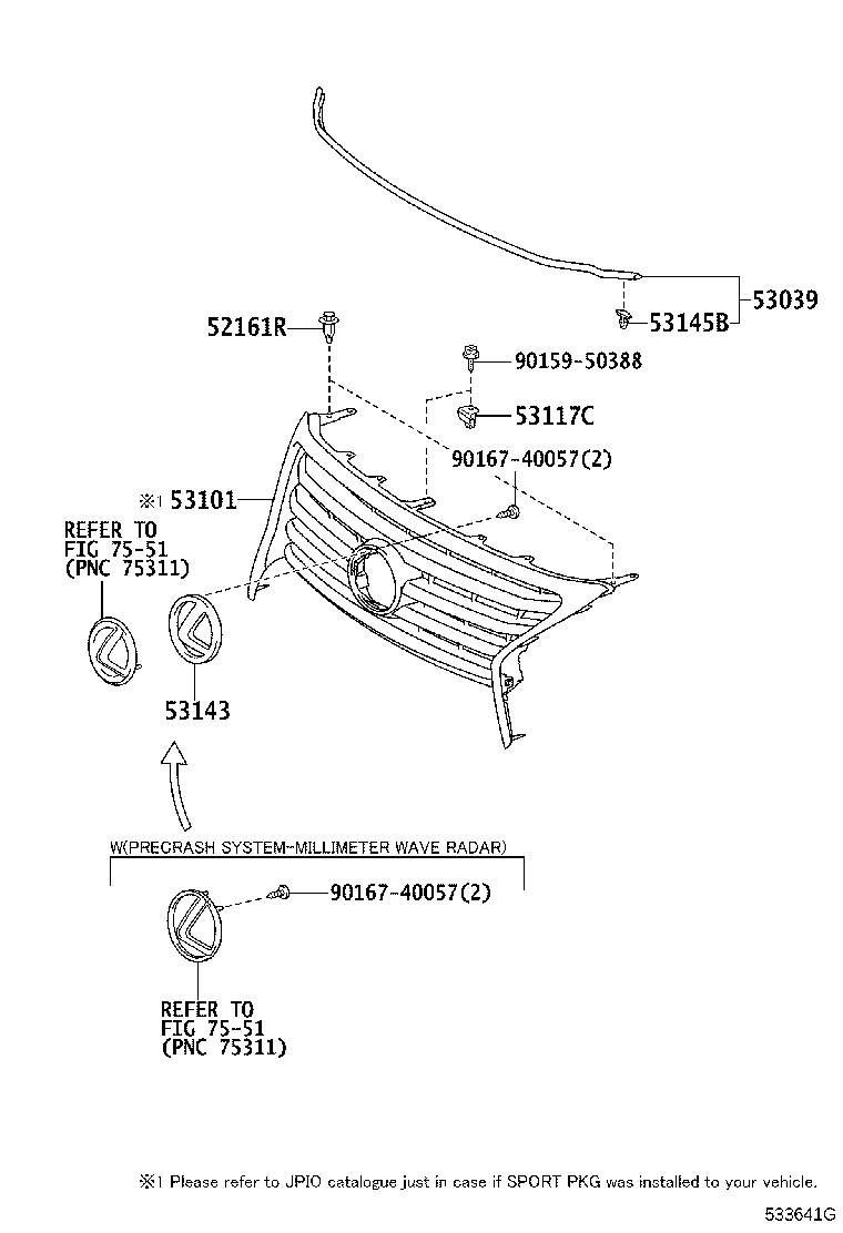 53101-60904 GRILLE, RADIATOR product image