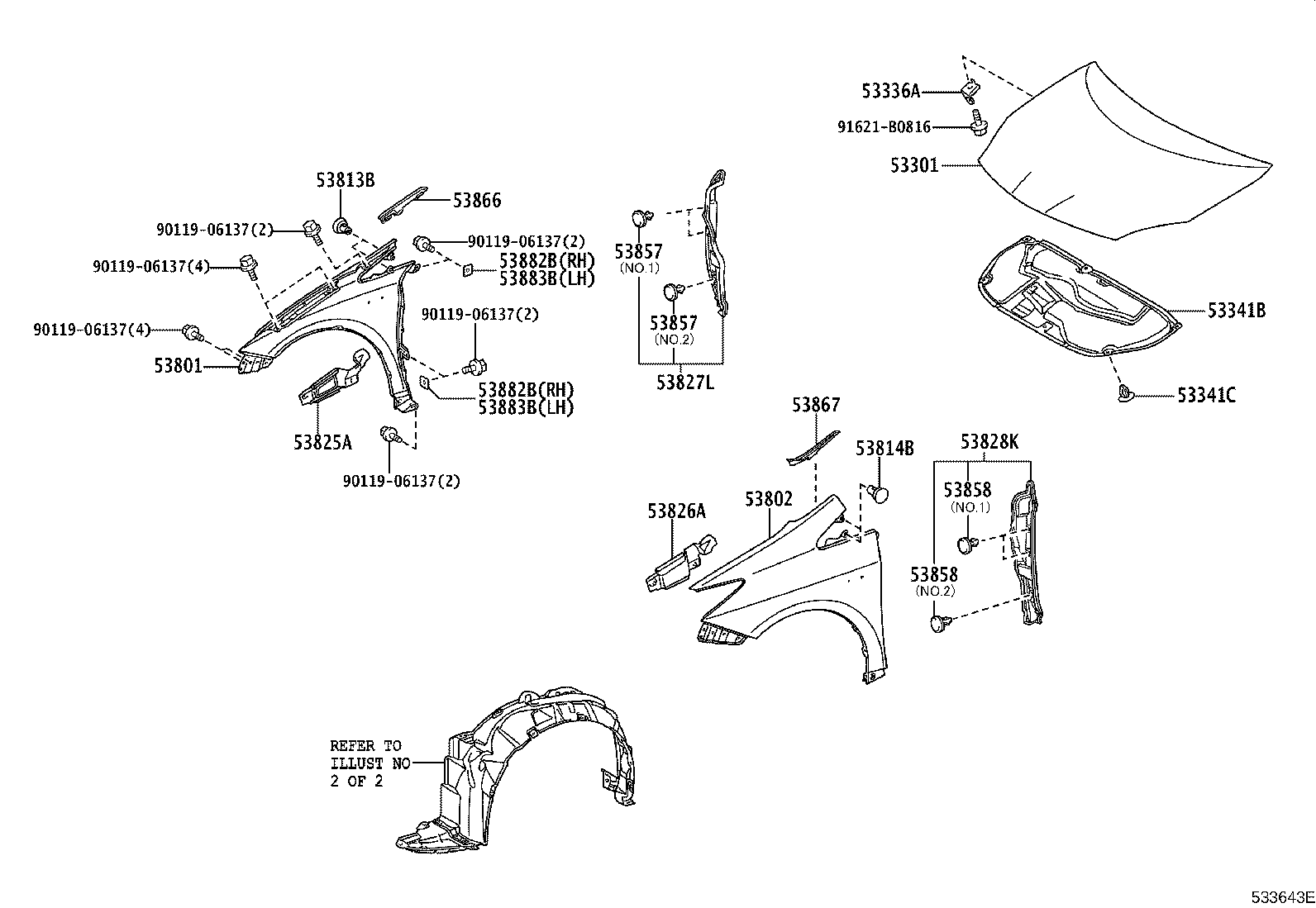 53875-47050 LINER, FRONT FENDER, RH product image