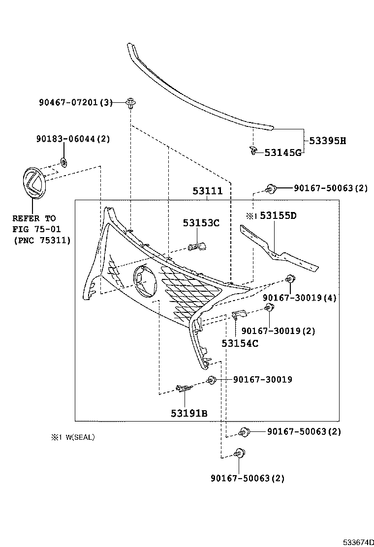 53101-48902 GRILLE, RADIATOR product image