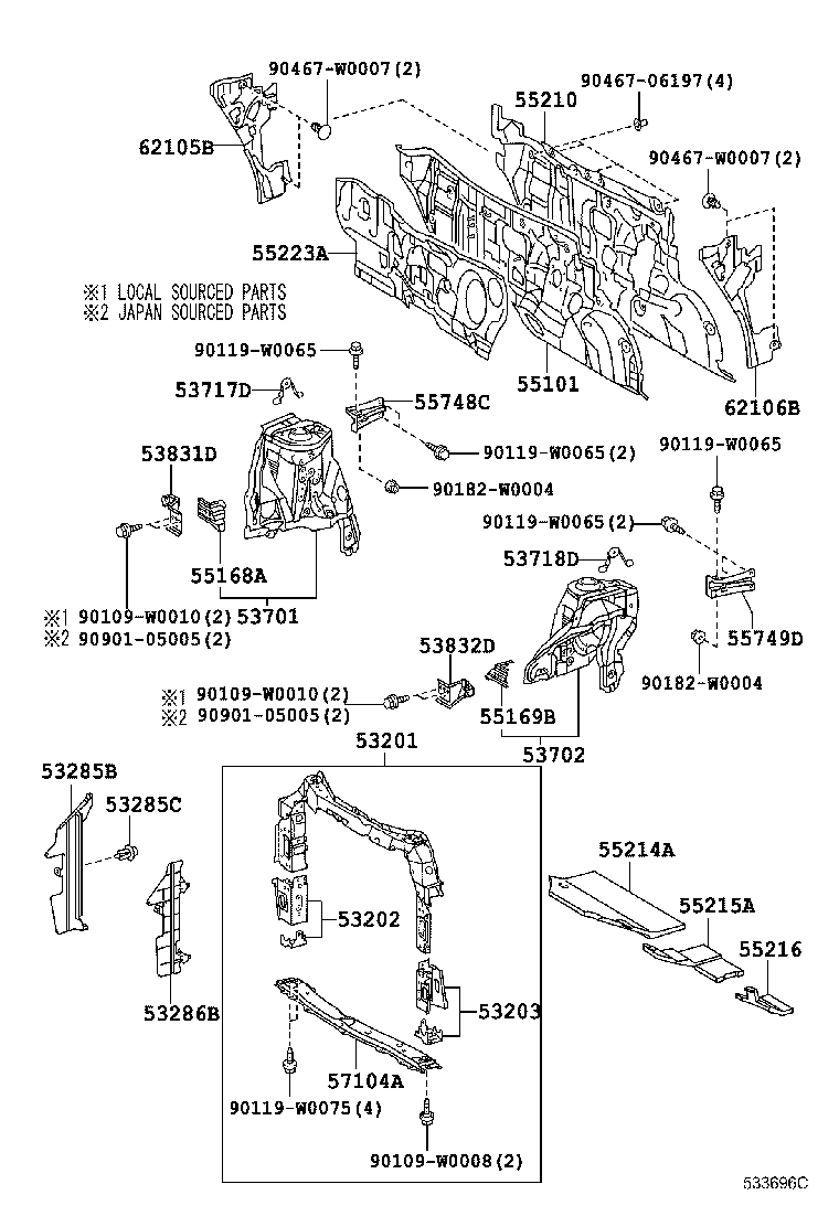 55101-0H080 PANEL SUB-ASSY, DASH product image