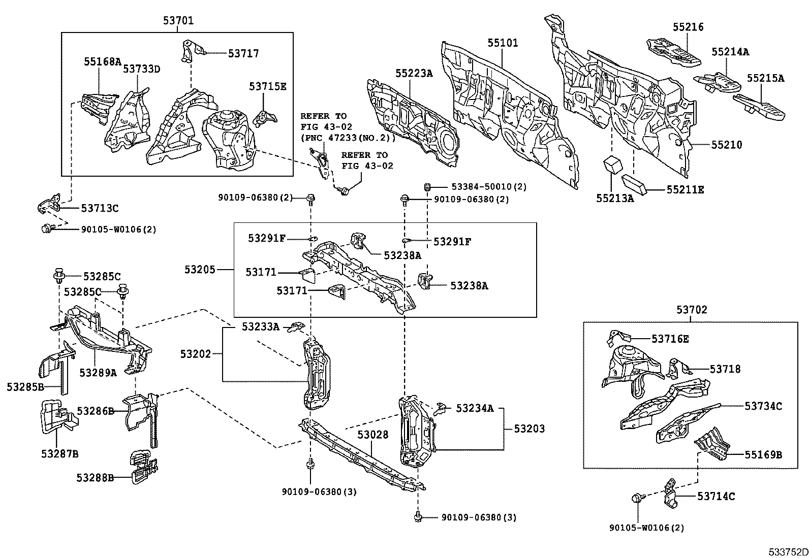 55213-0D110 PAD, DASH PANEL SILENCER product image
