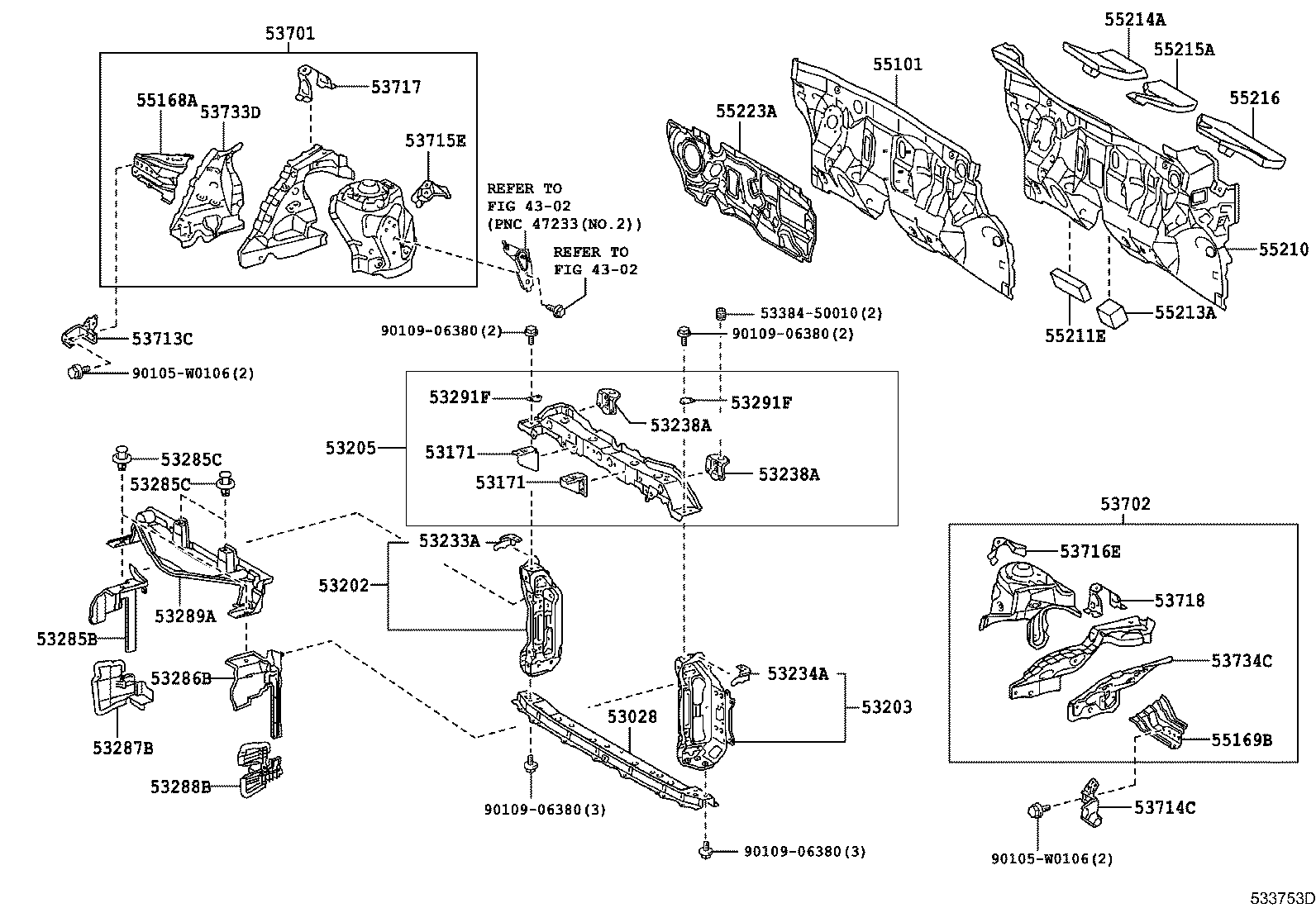 55213-0D110 PAD, DASH PANEL SILENCER product image