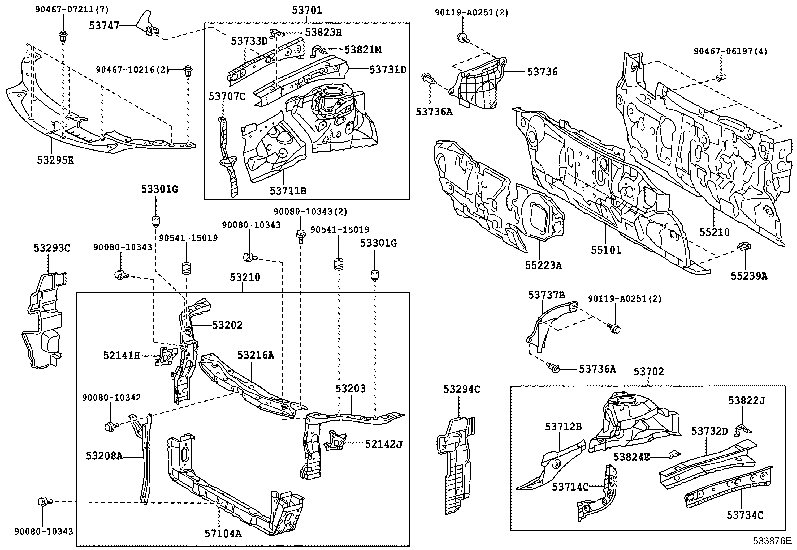 53294-07100 DEFLECTOR, RADIATOR SIDE, LH product image