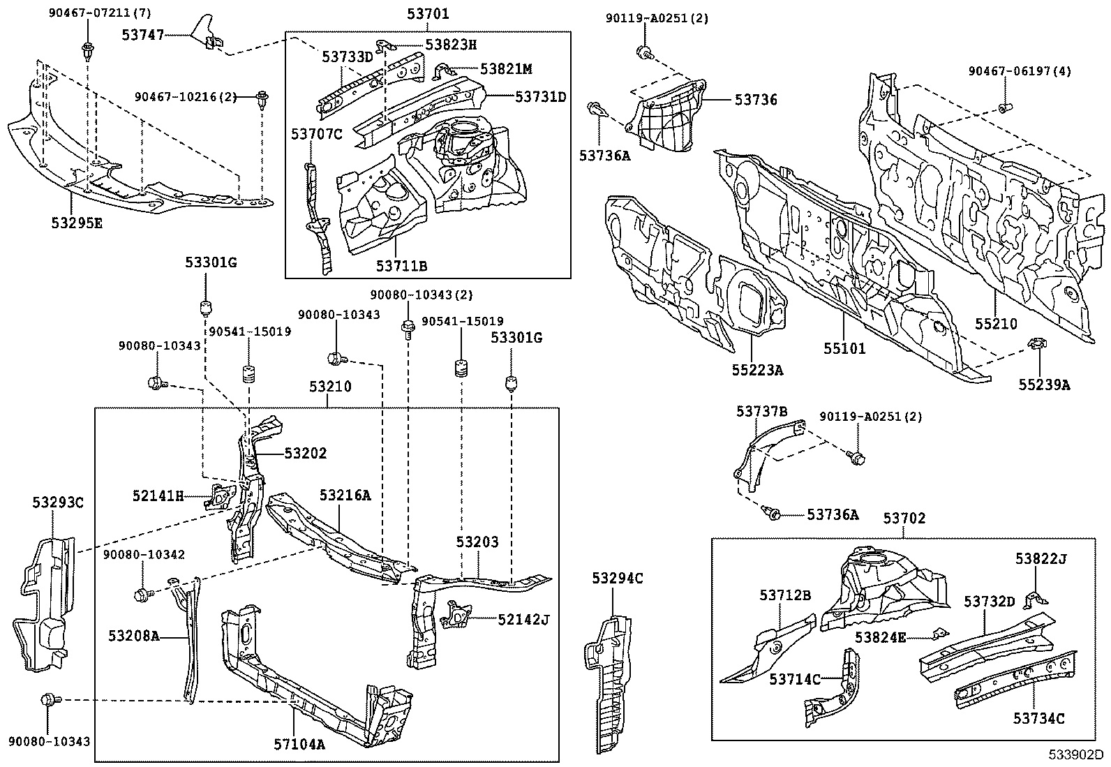 53294-07090 DEFLECTOR, RADIATOR SIDE, LH product image