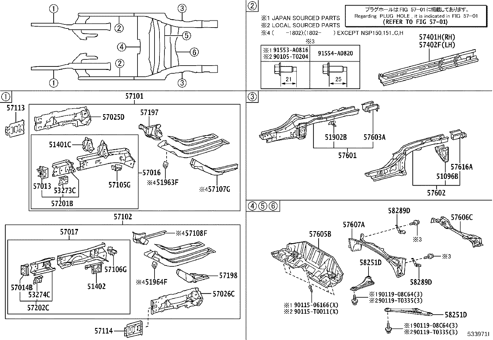 57102-0D200 MEMBER SUB-ASSY, FRONT SIDE, LH product image