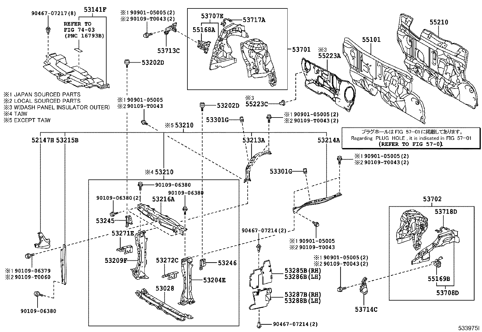53028-0D070 SUPPORT SUB-ASSY, RADIATOR, LOWER product image
