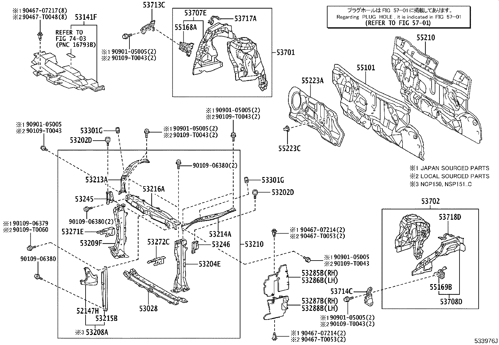 53028-0D070 SUPPORT SUB-ASSY, RADIATOR, LOWER product image