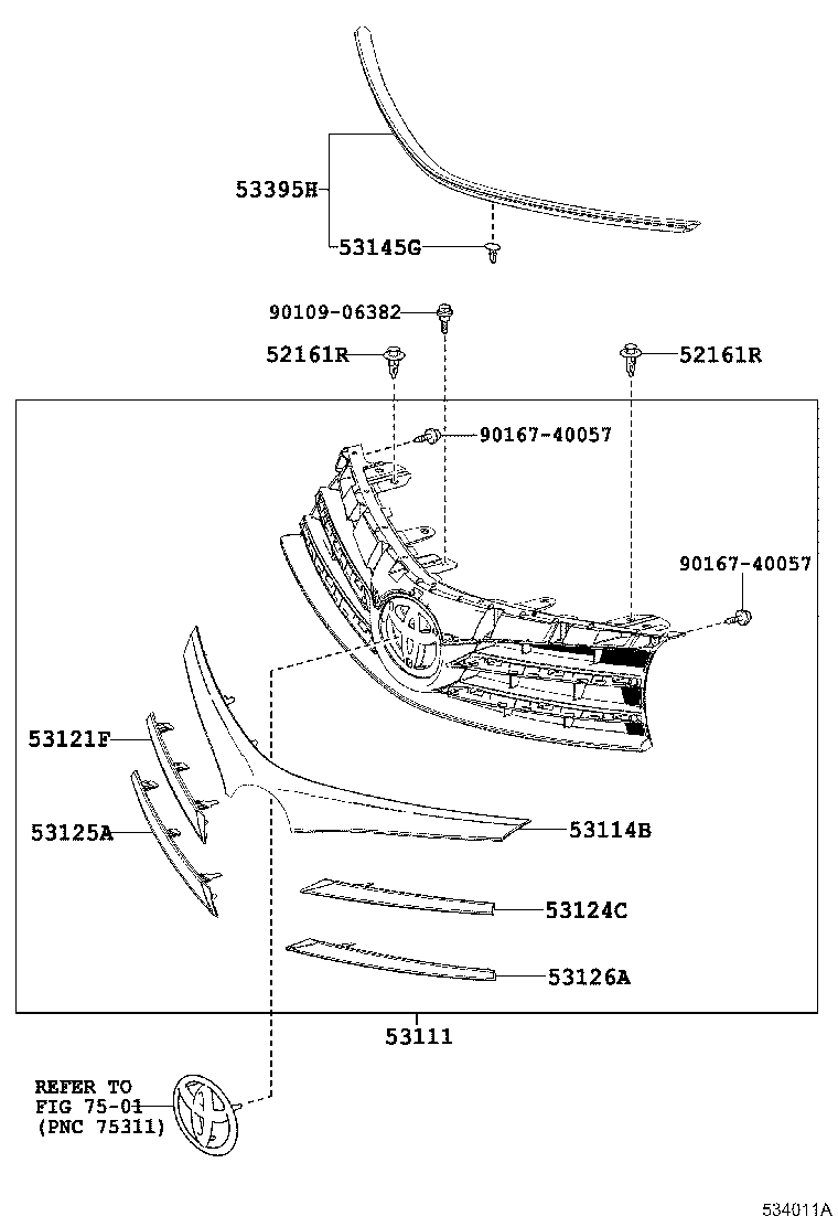 53100-02630 GRILLE, RADIATOR product image