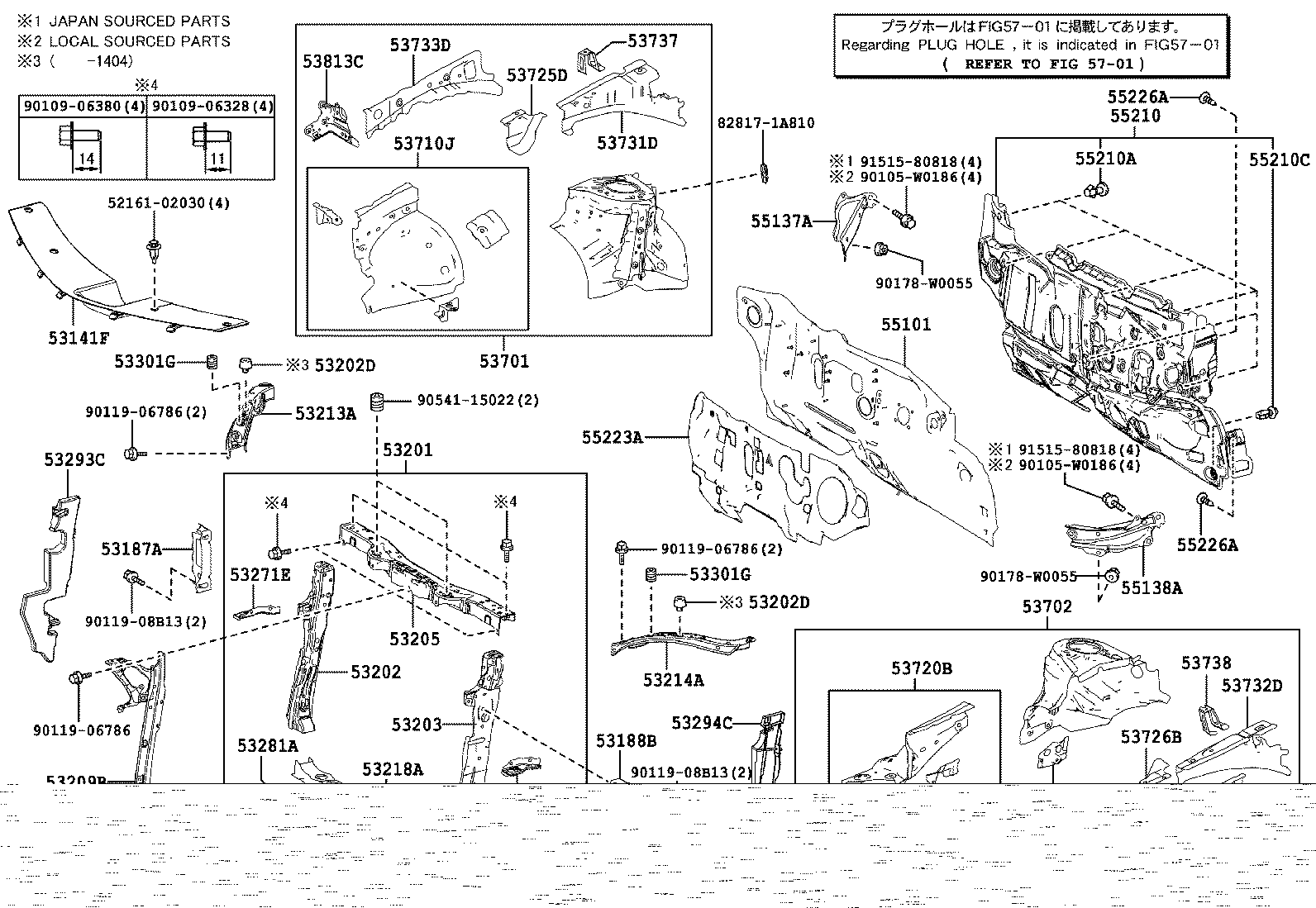 53203-02150 SUPPORT SUB-ASSY, RADIATOR, LH product image