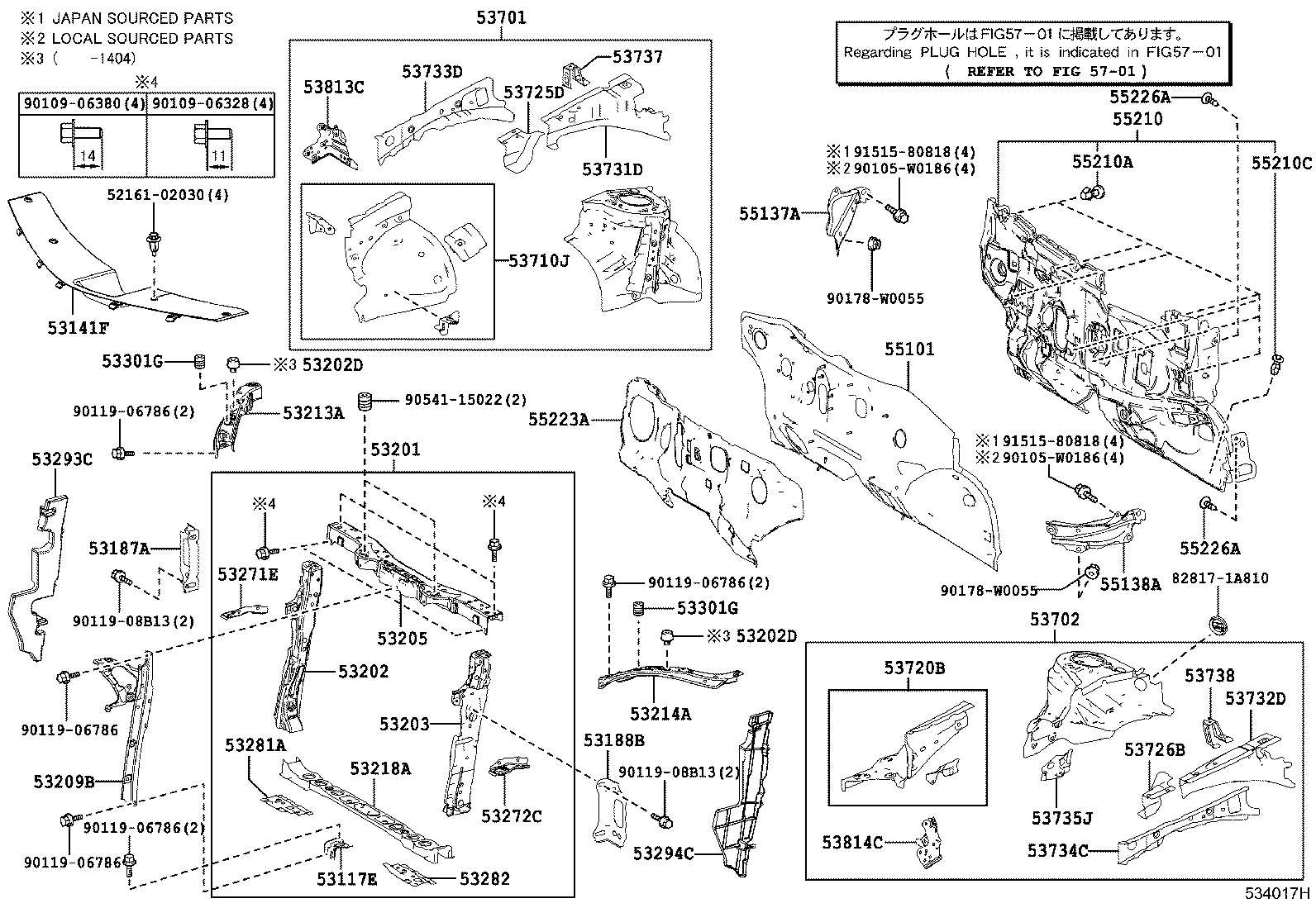 53203-02150 SUPPORT SUB-ASSY, RADIATOR, LH product image