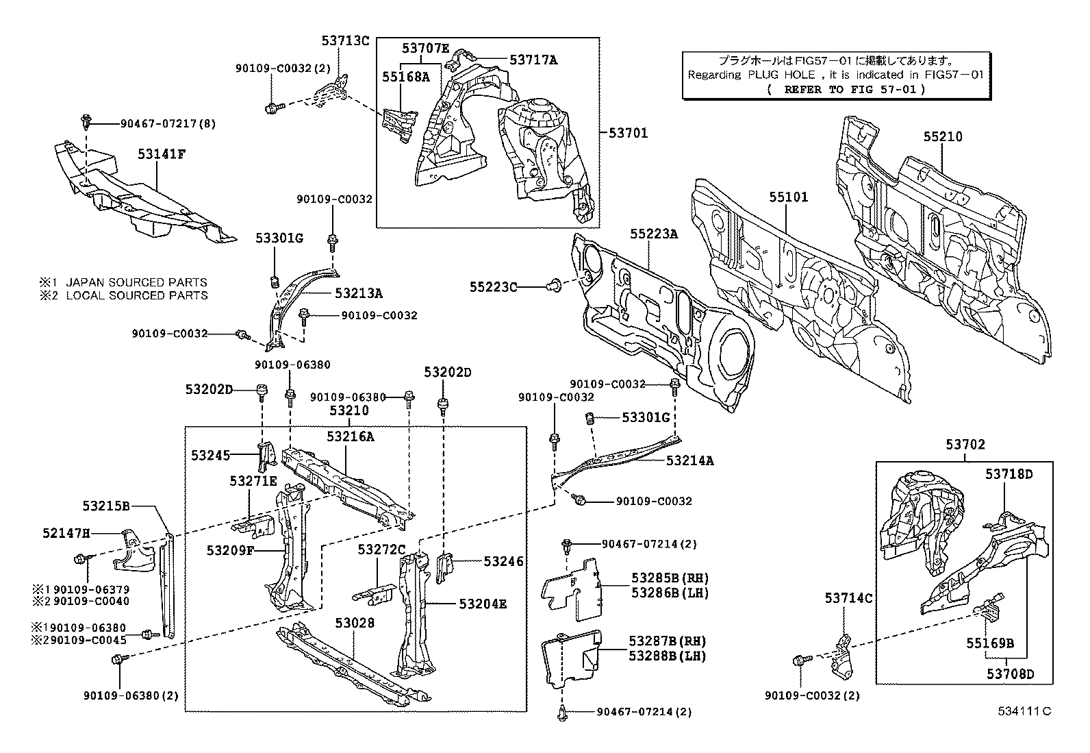 53028-0D080 SUPPORT SUB-ASSY, RADIATOR, LOWER product image