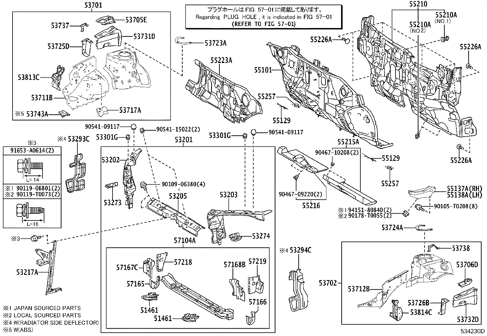 53202-02190 SUPPORT SUB-ASSY, RADIATOR, RH product image
