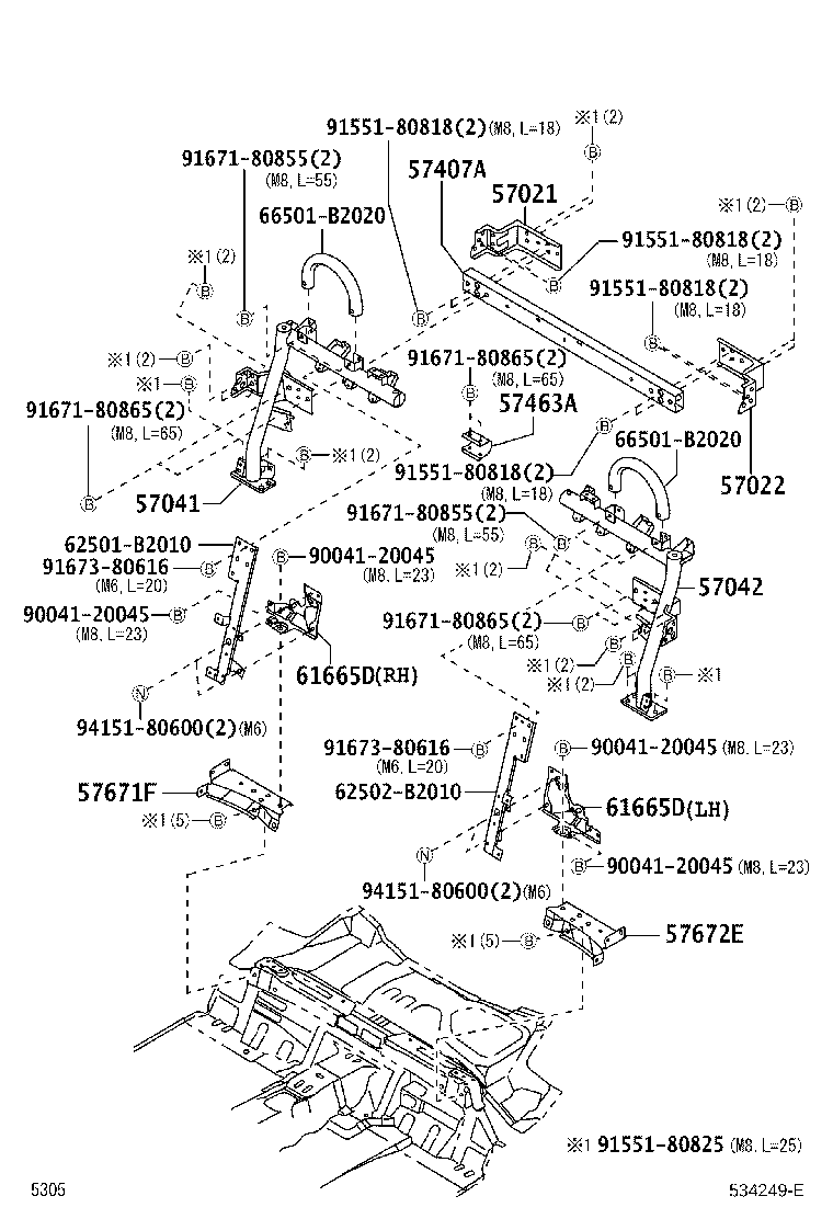 57102-B2200 MEMBER SUB-ASSY, FRONT SIDE, LH product image