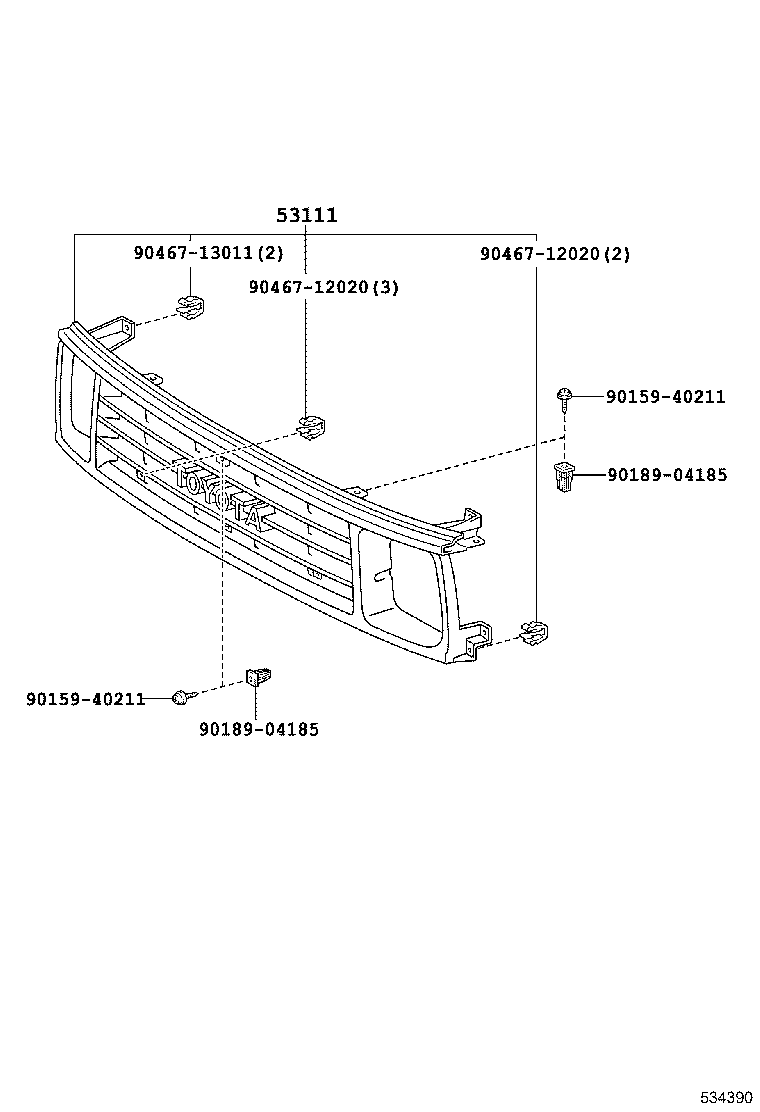 53101-60050 GRILLE, RADIATOR product image