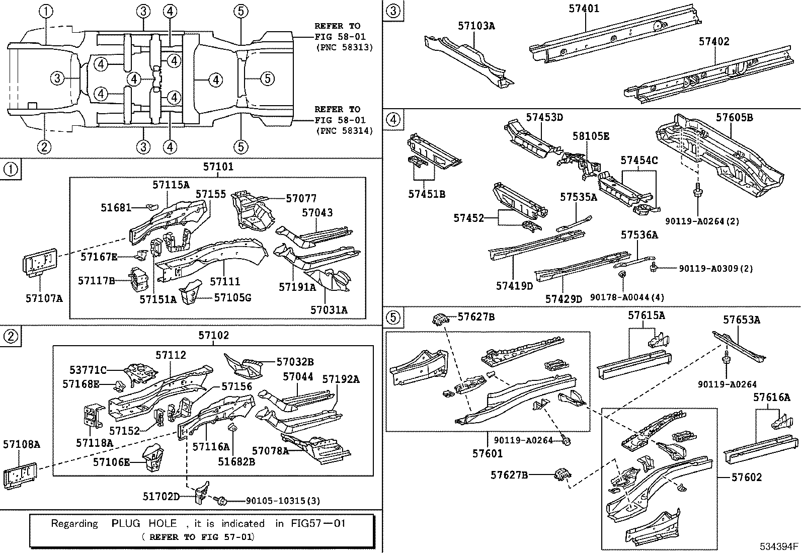 57106-06010 BRACKET SUB-ASSY, FRONT SUSPENSION MEMBER MOUNTING, FRONT LH product image