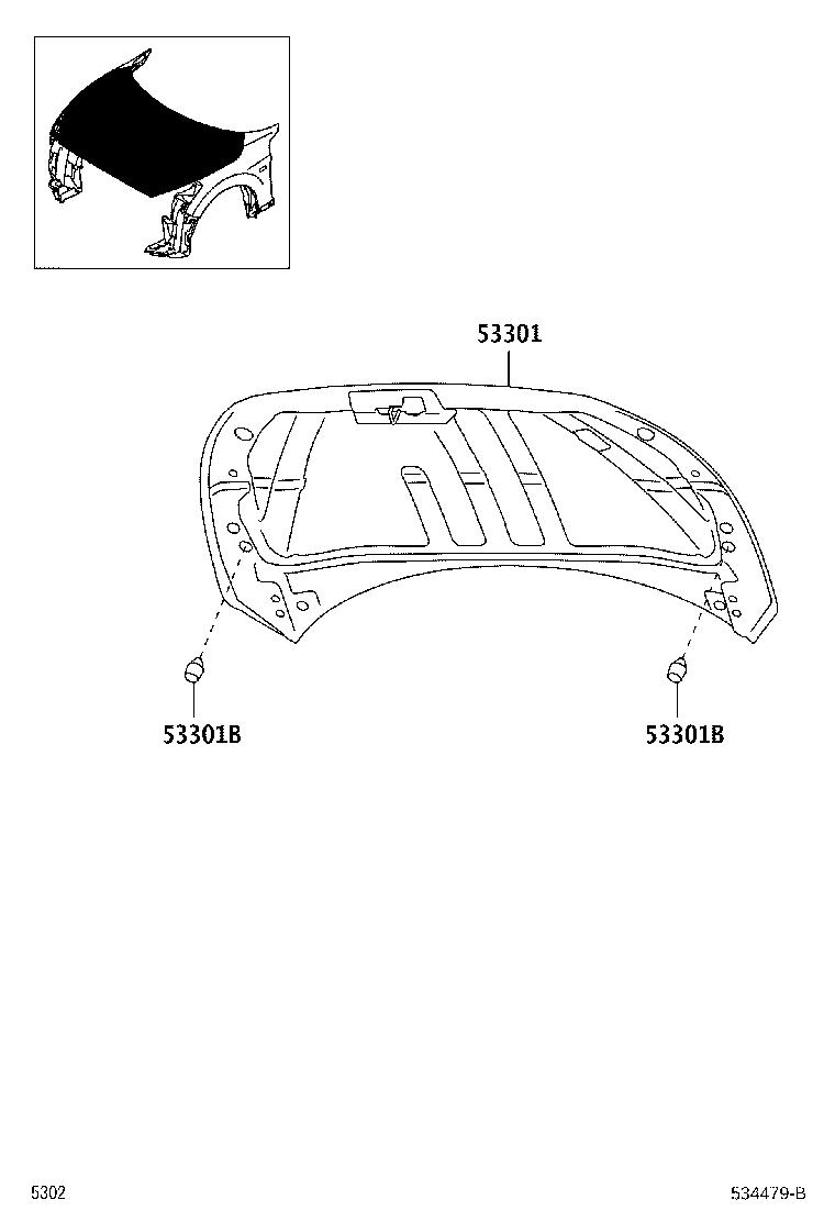 53384-B2030 CUSHION, HOOD BUMPER product image