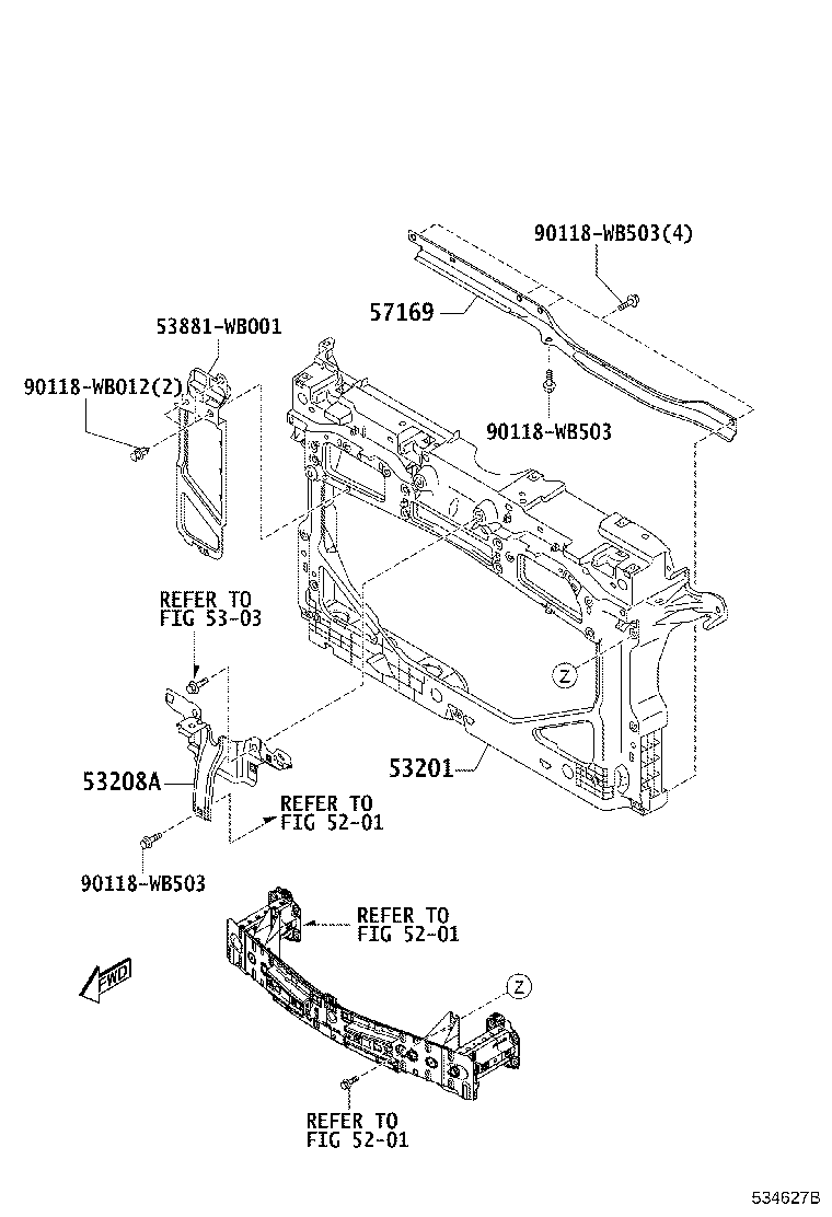 53705-WB001 MEMBER SUB-ASSY, FRONT APRON TO COWL SIDE, RH product image