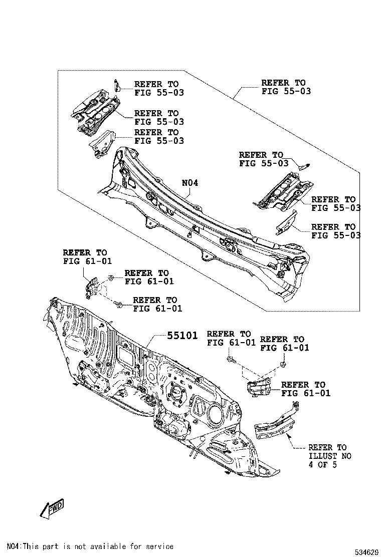 53705-WB001 MEMBER SUB-ASSY, FRONT APRON TO COWL SIDE, RH product image