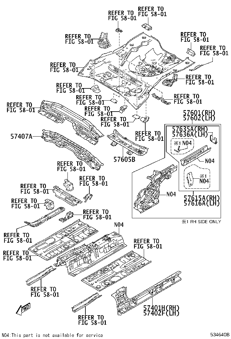 57102-WB002 MEMBER SUB-ASSY, FRONT SIDE, LH product image