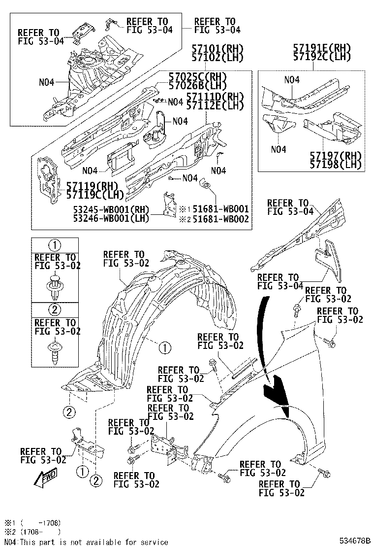 57102-WB002 MEMBER SUB-ASSY, FRONT SIDE, LH product image