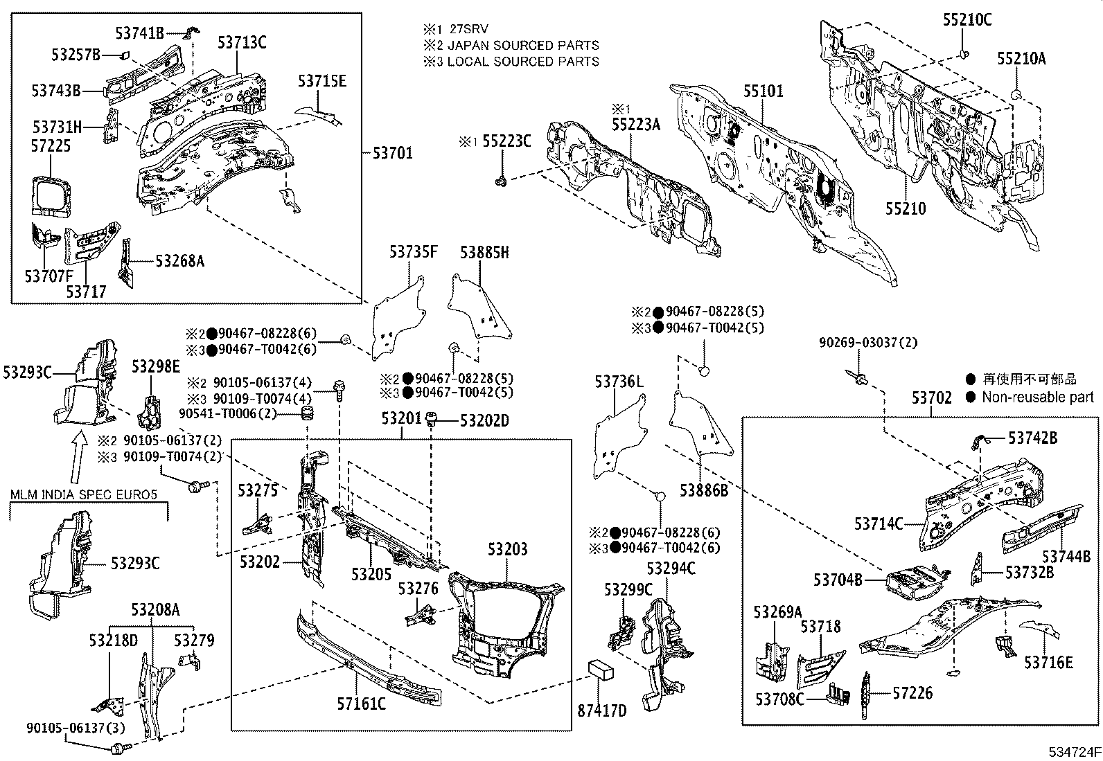 53208-KK040 SUPPORT SUB-ASSY, HOOD LOCK product image