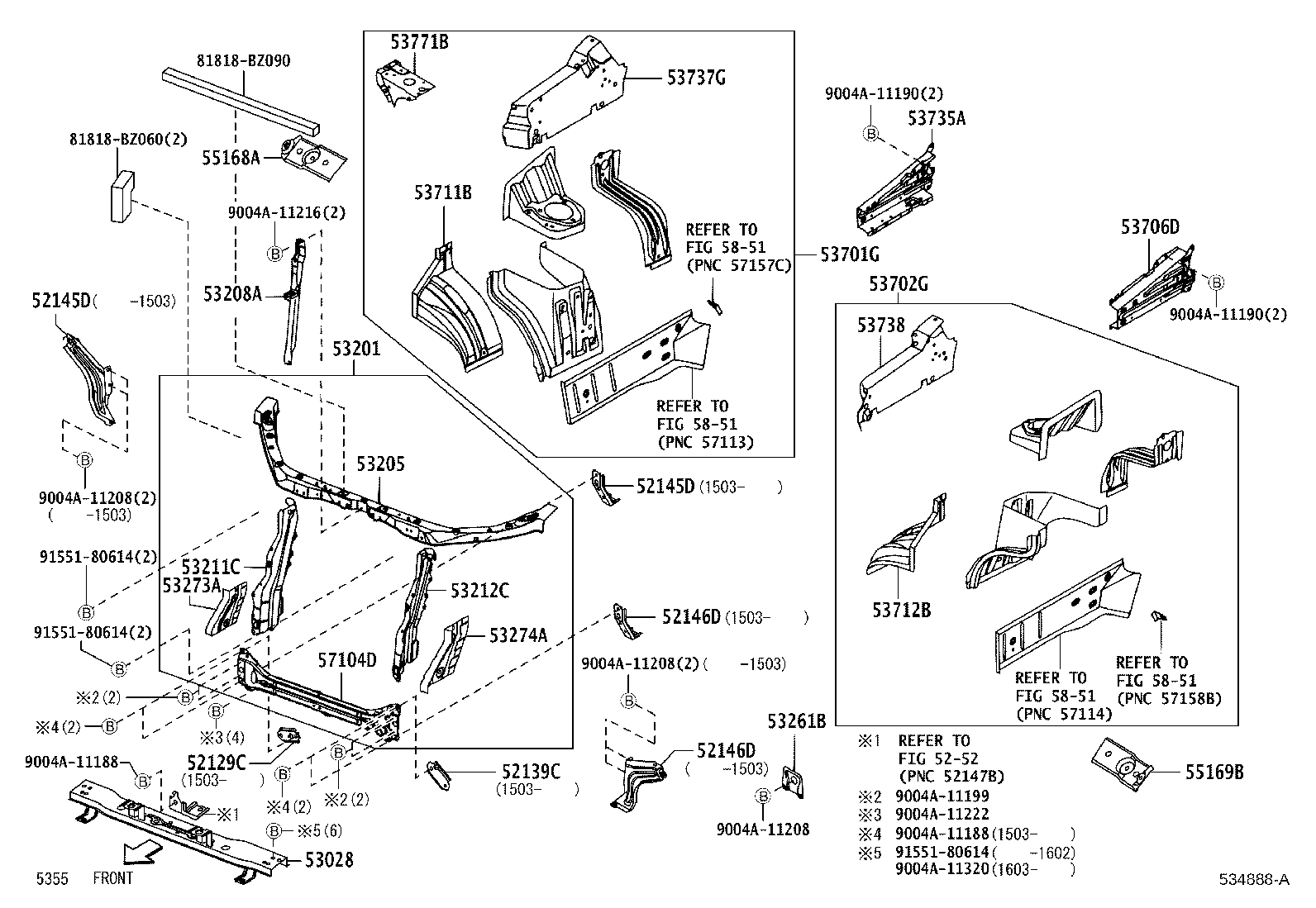 53208-BZ030 SUPPORT SUB-ASSY, HOOD LOCK product image