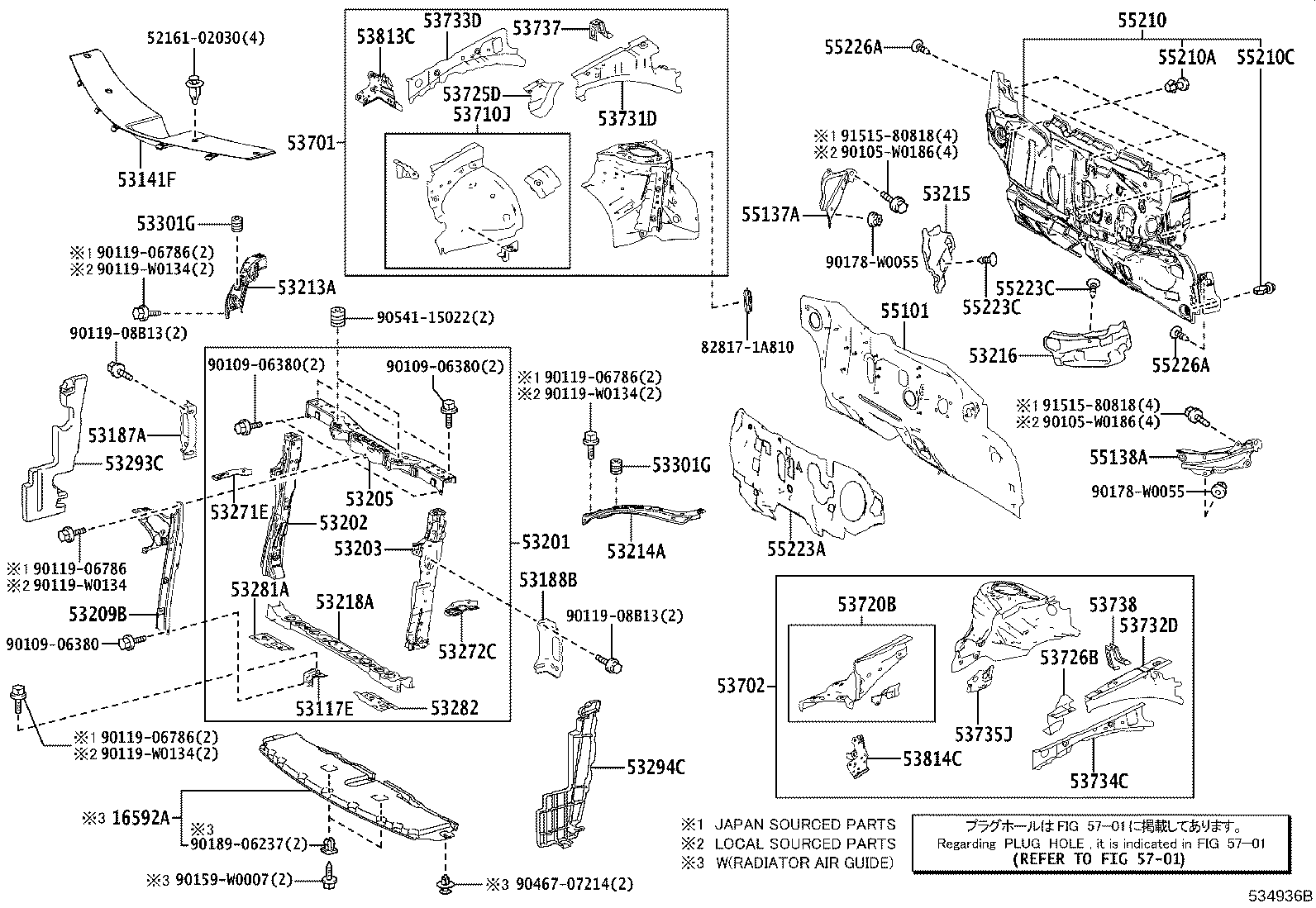 53203-02150 SUPPORT SUB-ASSY, RADIATOR, LH product image